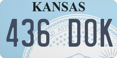 KS license plate 436DOK