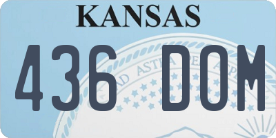 KS license plate 436DOM