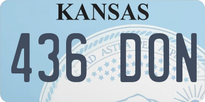 KS license plate 436DON