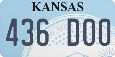 KS license plate 436DOO
