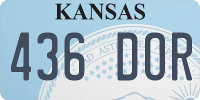 KS license plate 436DOR
