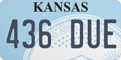 KS license plate 436DUE