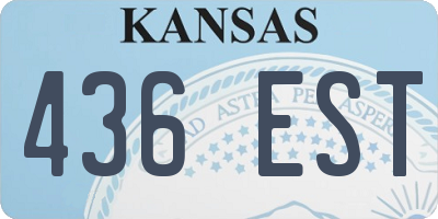 KS license plate 436EST
