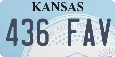 KS license plate 436FAV