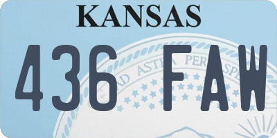 KS license plate 436FAW