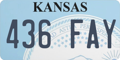 KS license plate 436FAY