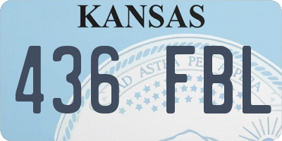 KS license plate 436FBL