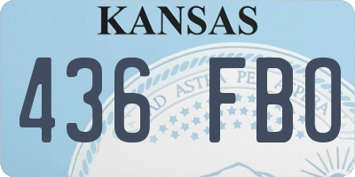KS license plate 436FBO