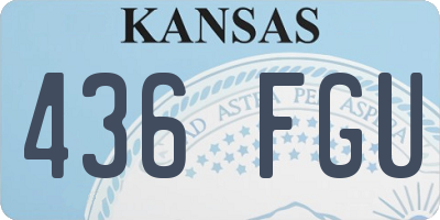 KS license plate 436FGU