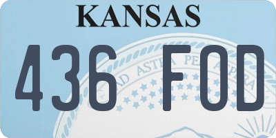 KS license plate 436FOD