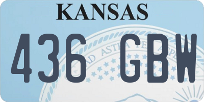 KS license plate 436GBW