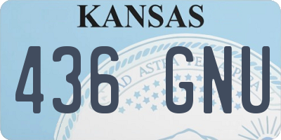 KS license plate 436GNU