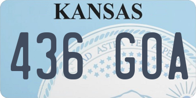 KS license plate 436GOA