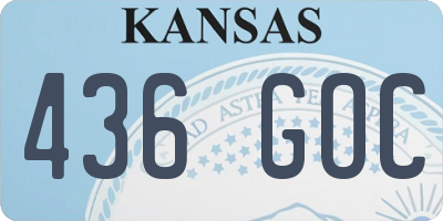 KS license plate 436GOC