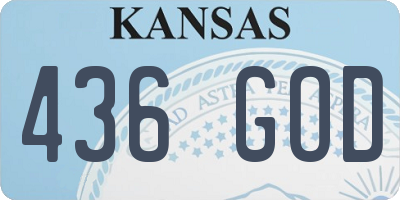 KS license plate 436GOD