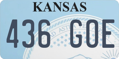 KS license plate 436GOE