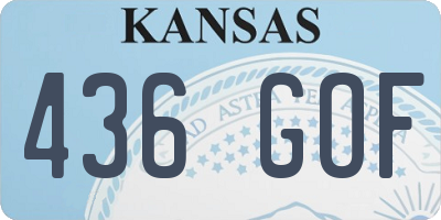 KS license plate 436GOF