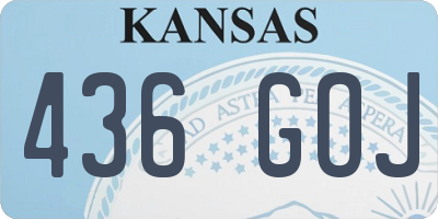 KS license plate 436GOJ