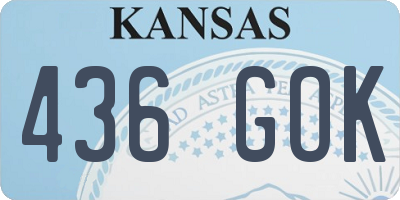 KS license plate 436GOK