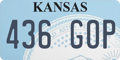 KS license plate 436GOP