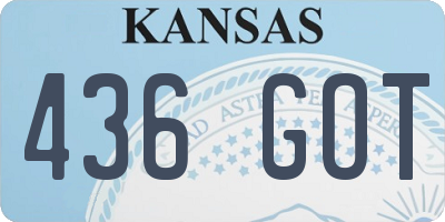 KS license plate 436GOT