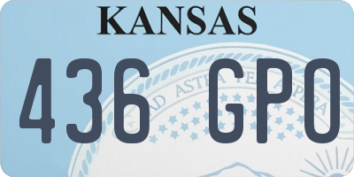 KS license plate 436GPO