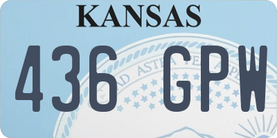 KS license plate 436GPW