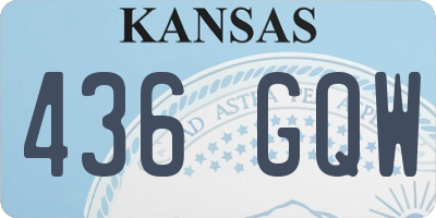 KS license plate 436GQW