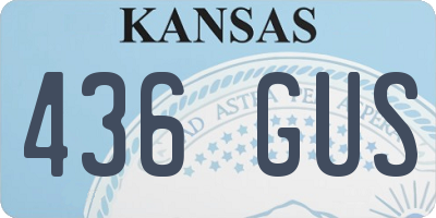 KS license plate 436GUS