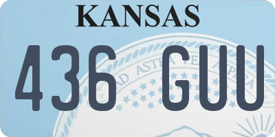 KS license plate 436GUU