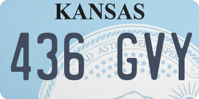KS license plate 436GVY