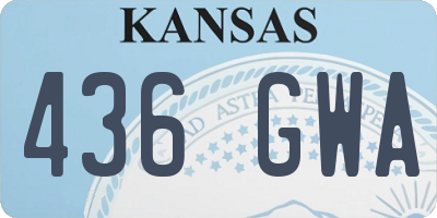 KS license plate 436GWA