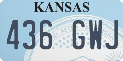 KS license plate 436GWJ