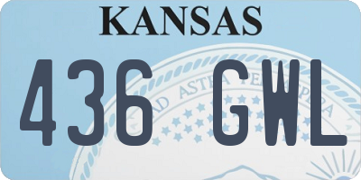 KS license plate 436GWL