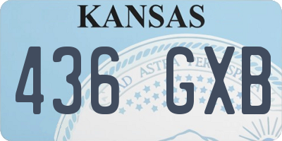 KS license plate 436GXB