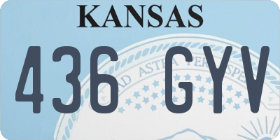 KS license plate 436GYV