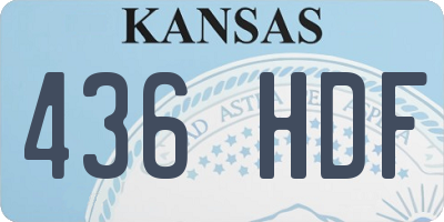KS license plate 436HDF