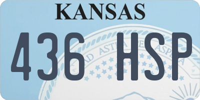KS license plate 436HSP