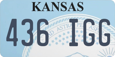 KS license plate 436IGG