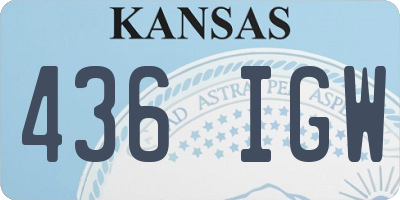 KS license plate 436IGW