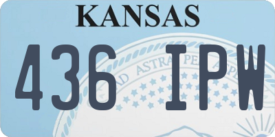 KS license plate 436IPW