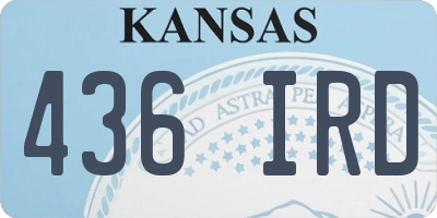 KS license plate 436IRD