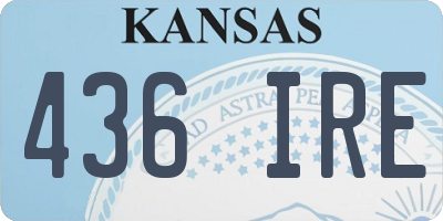 KS license plate 436IRE