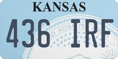 KS license plate 436IRF