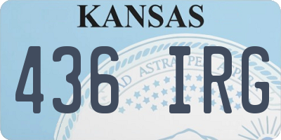 KS license plate 436IRG