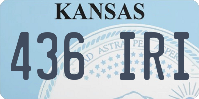 KS license plate 436IRI