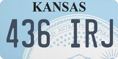 KS license plate 436IRJ