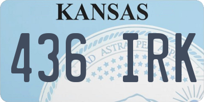 KS license plate 436IRK