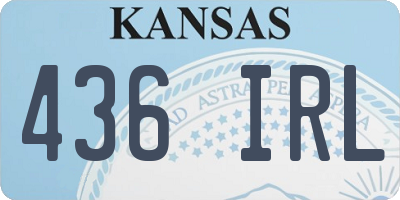 KS license plate 436IRL