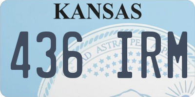 KS license plate 436IRM